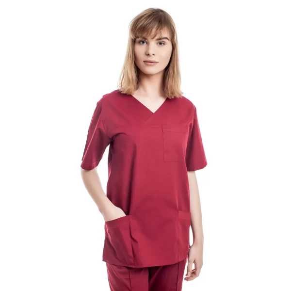 Moteriška burgundi medicininė pižama (komplektas) WSS01BU