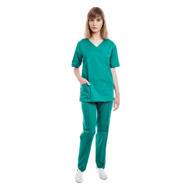 Moteriška žalia medicininė pižama (komplektas) WSS01GR kelnės ir palaidinė