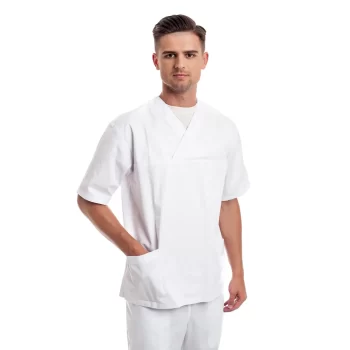 Vyriška balta medicininė pižama (komplektas) MSS01WH