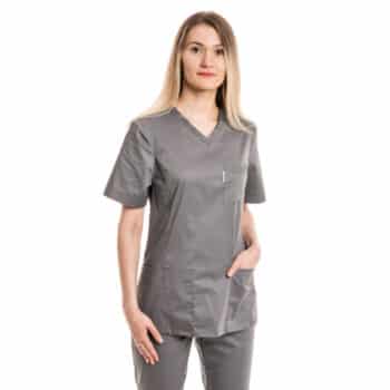 Moteriška pilka medicininė pižama - tampri su elastanu